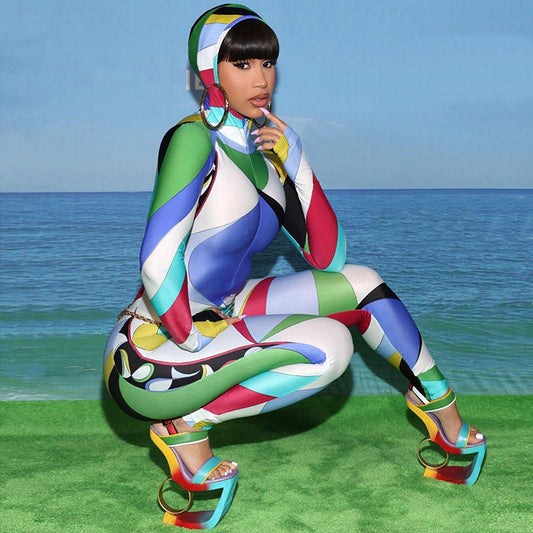 Long Sleeve Bodycon Jumpsuits Overalls One Piece Outfit