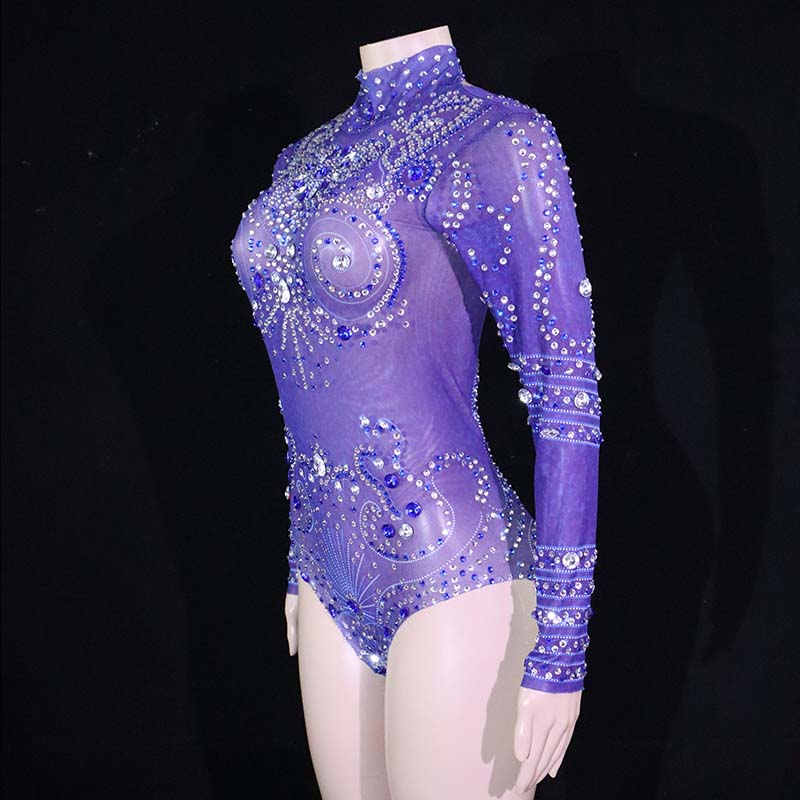 Sparkly Rhinestones Leotard Sexy Dance