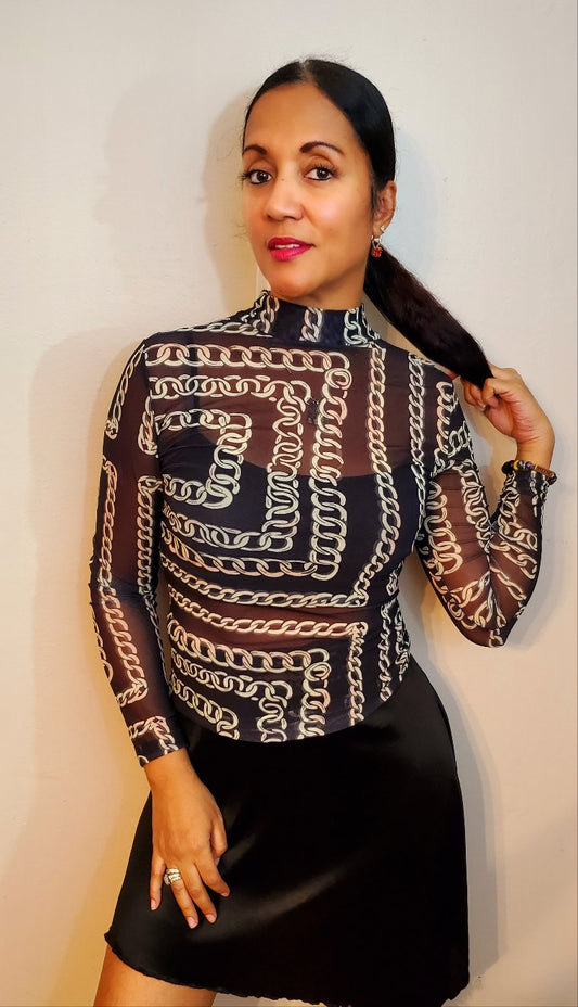 Chain Print Fashion Long Sleeve