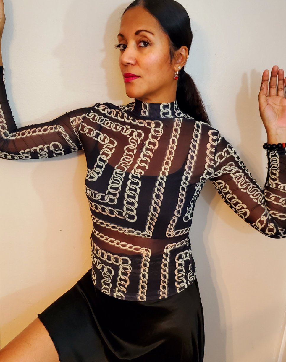 Chain Print Fashion Long Sleeve