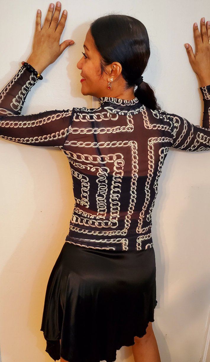 Chain Print Fashion Long Sleeve