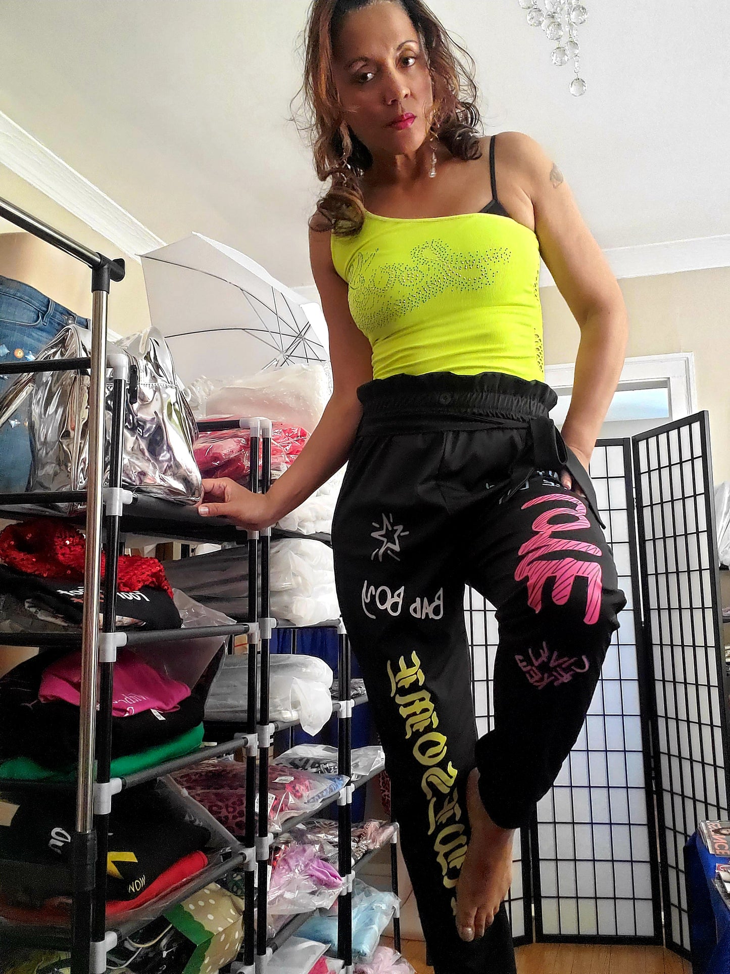 Printed Casual Pants With Belt