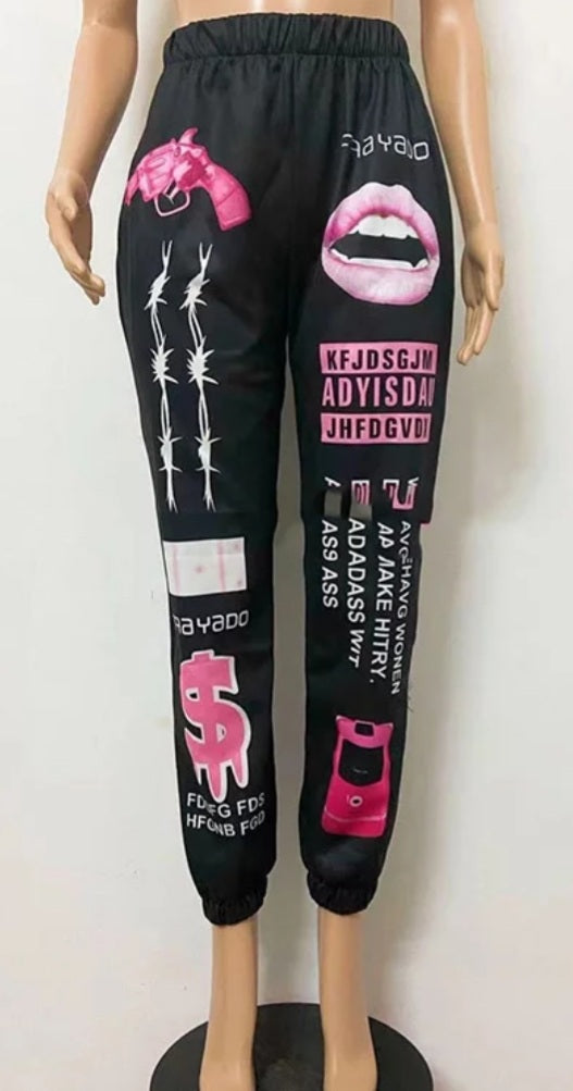 Hip Hop Print Pants