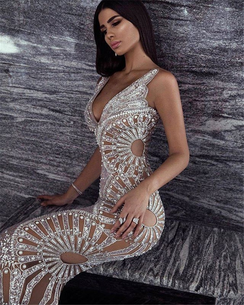 Elegant Diamonds Sequins Dress